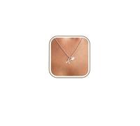 Avotto Sterling Silver Initial Heart Necklace for Women Initial Heart Personalised Name Necklace Sterling Silver Birthday Gifts for Women