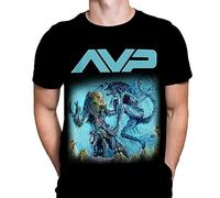 AVP Alien Vs Predator Mens T-Shirt Horror Film Print, Black Cotton T-Shirt, Movie Poster Tee