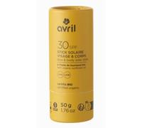 Avril Organic Sun Stick Face & Body, SPF 30, UVA/UVB Protection, 50 g, Solid Format