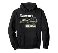 Avro Lancaster Bomber Aircraft RAF Tarpaulin British Legend Pullover Hoodie, Adult Unisex, Black, Large