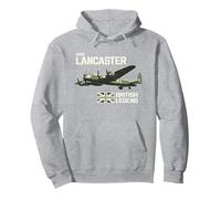 Avro Lancaster Bomber Aircraft RAF Tarpaulin British Legend Pullover Hoodie, Adult Unisex, Heather Grey, Small