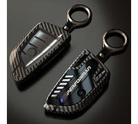 AvryLuky Alloy Car Key Case Rings Cover Holder for BMW 1 3 5 7 Series 525li 530 F48 X1 X2 X3 X4 X5 X6 Classic Engine Head Concept (A Style Carbon Fiber)