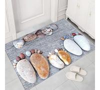 AVSMGP 3D Stone Optical Illusion Door Mat, Thickened Diatom Mud Rug- Washable Non Slip Carpet- for Bedroom/Dining Room/Lux Home/Office/Hallway/Entryway,U,40 * 60CM/15.7 * 23.6INCH