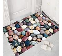 AVSMGP 3D Stone Optical Illusion Door Mat, Thickened Diatom Mud Rug- Washable Non Slip Carpet- for Bedroom/Dining Room/Lux Home/Office/Hallway/Entryway,O,50 * 80CM/19.7 * 31.5INCH