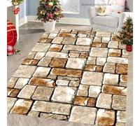 AVSMGP 3D Stone Rug Outdoor Indoor -Realistic Stone Texture Non-Slip Carpet Weather Resistant Patio Mat for Garden, Poolside, Deck, Balcony & High Traffic Areas,B,50x80cm(19.7x31.5)