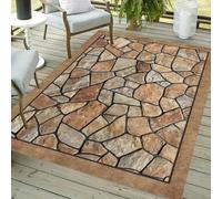 AVSMGP 3D Stone Rug Outdoor Indoor -Realistic Stone Texture Non-Slip Carpet Weather Resistant Patio Mat for Garden, Poolside, Deck, Balcony & High Traffic Areas,C,120x180cm(47x70.87)