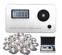 AVSMGP Digital Gemstone Refractometer Jewelry Tester Identification Tool, with High-Precision Sensor, 1.300-3.000 RI Range, ±0.005 Error, LCD Display for Gem Diamond Testing