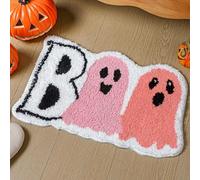 AVSMGP Halloween Door Mat Soft Velvet Rug with Pumpkin & Ghost Harvest Thanksgiving Welcome Carpets for Front Door Indoor Outdoor Living Room Bedroom,C,180x240cm(70x 94.5")
