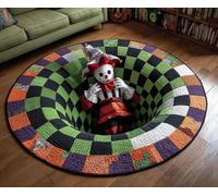 AVSMGP Halloween Rugs 3D with Multiple Patterns Spiderweb, Pumpkin & Ghost Design, Soft Plush Carpet Illusion Door Mat for Living Room, Bedroom,Party Decor & Gifts,U,40CM/1' 3.75"