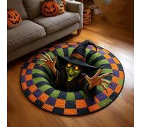 AVSMGP Halloween Rugs 3D with Multiple Patterns Spiderweb, Pumpkin & Ghost Design, Soft Plush Carpet Illusion Door Mat for Living Room, Bedroom,Party Decor & Gifts,K,60CM/1' 11.62"