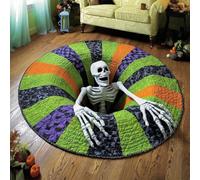 AVSMGP Halloween Rugs 3D with Multiple Patterns Spiderweb, Pumpkin & Ghost Design, Soft Plush Carpet Illusion Door Mat for Living Room, Bedroom,Party Decor & Gifts,O,80CM/2' 7.50"