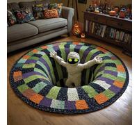 AVSMGP Halloween Rugs 3D with Multiple Patterns Spiderweb, Pumpkin & Ghost Design, Soft Plush Carpet Illusion Door Mat for Living Room, Bedroom,Party Decor & Gifts,J,80CM/2' 7.50"