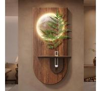 AVSMGP Led Sandstone Wall Decoration with Hydroponic Room, Handmade Sandstone Art Wall Decor Art Sculpture Home Decor for Home, Office, And Study Room And Hallway,D,50 * 100cm/19.7 * 39.4in