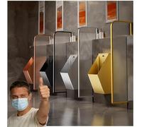 AVSMGP Modern Urinal Partition, Urinal Partition Screens Privacy Durable+Easy Installation+Space Saving for Hotel/Schools/Kindergartens/Shopping Malls/Public Places,Rose Gold,3PCS