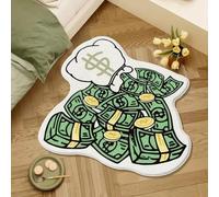 AVSMGP Money Rug Hip Hop Decor, Dollar Bill Print Bath Mat Non-Slip, Plush Soft Absorbent Microfiber Carpet for Living Room, Bedroom, Bathroom, Luxury Style Door,R,100x200cm/39x78"