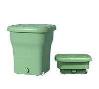 AVSMGP Portable 13L Folding Clothes Washing Machine Lightweight Automatic Collapsible Underwear Washer with 4 modes for Camping Travelling Apartment Self-Driving,Green