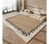AVSMGP Simple Living Room Area Rug, Super Soft Short Liner Carpet- Resistant To Dirt And Easy To Care for Kitchen Entryway Dining Room Machine Washable Beige,D,160 * 230cm/63 * 90IN