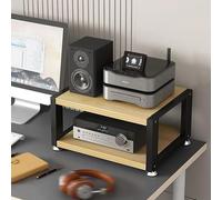 AVStand Movable Desktop VideoRack with Wooden Shelf, Open Ste Cabinet Corner Conent Cabinet, PortableSto Cabinet for Cuter Desk,Natural,2 Tier W 15.7″