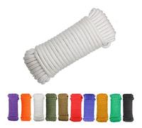 Avtytsda Nylon Rope Flag Pole Polypropylene Clothes Line Camping Utility Good for Tie Pull Swing Climb Knot All Purpose Flagline Rope 8mm x 20m (White)