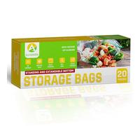AVUNNA Ziploc Freezer Bags - 20 Pack, Sealable 26.8x24.4 cm Food Bags Zip Seal, Writeable for Organized Storage, Ideal for Meal Prep, Freezing Meat, & Multipurpose Household Storage