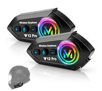 Avutrel Moto Duo Intercom for 2 Helmets, Bluetooth 5.4, with Music Sharing, 500 M Communication System Between 2 Motorcyclists, IP56 Waterproof Compatible with All Helmets, 2 Pieces