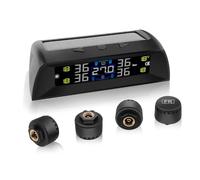 Avutrel TPMS Tyre Pressure Monitoring System, Solar/USB Charging, In-Cab Alerts, Temp Alerts, Auto on/off, for RV, Sedan, SUV, MPV, Motorhom etc, 4 External Sensors（0-72psi）