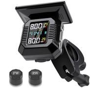 Avutrel Tyre Pressure Monitoring System TPMS, Solar Wireless & Magnetic Charging Tyre Pressure Monitor with 2 External Sensors, 5 Alarm Modes, 0-4 Bar Range for Motorcycles E-Bikes Bicycles etc.