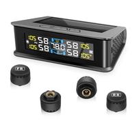 Avutrel Tyre Pressure Monitoring System TPMS, Solar Wireless & USB Charging Tire Pressure Monitor, 5 Alarm Modes, 4 External Sensors, 0-5 Bar Range, Universal Fit for Cars SUVs RVs Trailers Caravans