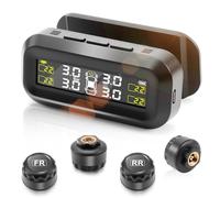 Avutrel Tyre Pressure Monitoring System TPMS Wireless Solar, Tyre pressure Monitor with USB Charging 4 External Sensors 5 Alarm Modes for Cars SUVs RVs Trailers Vans