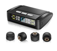 Avutrel Tyre Pressure Monitoring System TPMS with 4 External Tyre Pressure Sensors 5 Alarm Modes, Universal Solar Powered for Car SUV Caravans Trailers