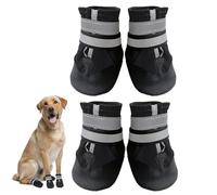 Avvrel Dog Shoes, Dog Boots for Injured Paws, Set of 4 with Adjustable Reflective Straps and Anti Slip Sole for Small to Extra Large Dogs (Black)