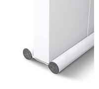 Avvrel Under Door Draught Excluder, Double Sided Door Draft Excluder, 96cm Cutable Door Seal Flexible Door Draft Stopper, Windproof Soundproof Reduce Noise Draught Excluder for Door Bottom (White)