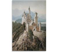 AVWXZBDFH Adolf Hitler'S Neuschwanstein Castle Poster Canvas Print Wall Art Painting For Living Room Decor 40X60 Cm Frameless