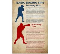 AVWXZBDFH Boxing Knowledge Posters Vintage Basic Boxing Tips Reading Picture Wall Art Prints For Home Décor 50X70 Cm Frameless