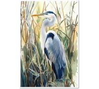 AVWXZBDFH Canvas Wall Art Poster Egret Beach Animal Coastal Bird Painting Pictures Home Decor 40X60 Cm Unframed A