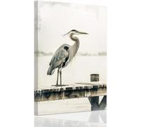 AVWXZBDFH Coastal Sea Bird Wall Art Posters, Egret Animal Painting Beach Canvas Prints Home Decor 40X60 Cm Unframed