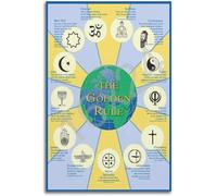 AVWXZBDFH Multi-Faith Golden Rule Poster, Golden Rule World Religions Symbols Wall Art Pictures For Home Decor 40X60 Cm