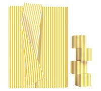 AVXINSOK 10 Sheets Yellow Striped Tissue Paper 14 x 20 Inches Yellow and White Striped Gift Wrapping Tissue Paper for Gift Bags Wedding Birthday Party Packaging Crafts