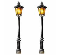 AVXINSOK 2 Pcs Cardboard Christmas Street Lamp Post 6 Ft Large Lamppost Cardboard Cutout Life Size Xmas Street Light Photo Props for Mardi Gras Christmas Party Wall Decorations Backdrop