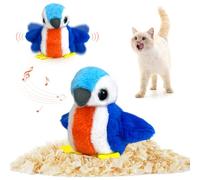 AVYDIIF Flapping Bird Cat Toy 2025 New Rechargeable Chirping Bird Azure Kingfisher, Touch Activated Kitten Toys, Simulated Chirping Bird Cat Interactive Toy for All Breeds Cat Kicker Catnip Toys 4.0"