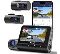 Avylet 5K/4K+1080P+1080P 3 Channel Dash Cam, Front and Rear Inside Triple Car Dash Cam, with 3'' IPS Screen, WiFi, Built-in GPS, IR Night Vision, Voice Control, 24H Parking Monitor, Support 512GB Max
