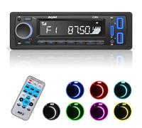 Avylet 7 LED Colors Car Stereo Handsfree Calling Bluetooth 5.0 Car Radio, Stereo & Clock, 4X60W FM Radio USB/AUX in/MP3/WMA/WAV/SD MP3 Player, Wireless Remote Control