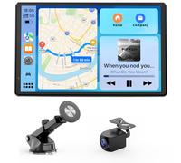 Avylet 8" Wireless Carplay & Android Auto, Portrait & Landscape Touch Car Play Screen with Reversing Backup Camera, OTA Upgrade, Voice Control, Mirror Link, GPS Navigation, Bluetooth, AUX, FM, Siri