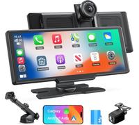 Avylet 9.26'' Wireless Car Play Screen for Apple Carplay & Android Auto,with 4K Front Dash Cam,1080P Rear Camera, Portable Car Tablet, Voice Control,GPS Navigation,Mirror Link, Bluetooth,AUX,FM
