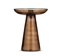 Avyn Recycled Glass Candle Holder - Smoke Amber - Large