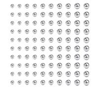 AVYRING 100Pcs Piercing Balls, Silver Stainless Steel Replacement Lip Labert Rook Tongue Belly Bar Barbell Septum Balls Set for 16G 1.2mm Thread Piercing Jewellery 2.5mm 3mm 4mm 5mm 6mm Mixed