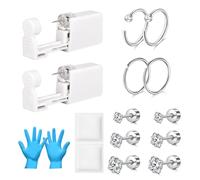 AVYRING 16G Ear Piercing Kit, Stainless Steel Tragus Conch Helix Cartilage Piercing Kit Built-in Ear Studs, Disposable Automatic and Painless Piercing Gun, At Home Self Ear Piercing Kit Tool, 16PCS