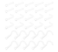 AVYRING 20G Clear Nose Stud, Invisible Ball Top Clear Nose Retainer with Bioflex Plastic, 30 Pieces Clear Nose Studs Hide Piercing for School Work