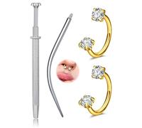 AVYRING 20G Titanium Horseshoe Nose Ring Septum Piercing Jewellery with Piercing Ball Grabber, Horse Shoe Nose Lip Septum Ring Helix Daith Tragus Cartilage Earrings for Women Mens 8mm, Gold