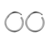AVYRING 2PCS Titanium Nose Ring 18G Hinged Hoops Clicker Rings for Women Men Cartilage Helix Tragus Conch Labret Septum Piercing Jewellery 10mm